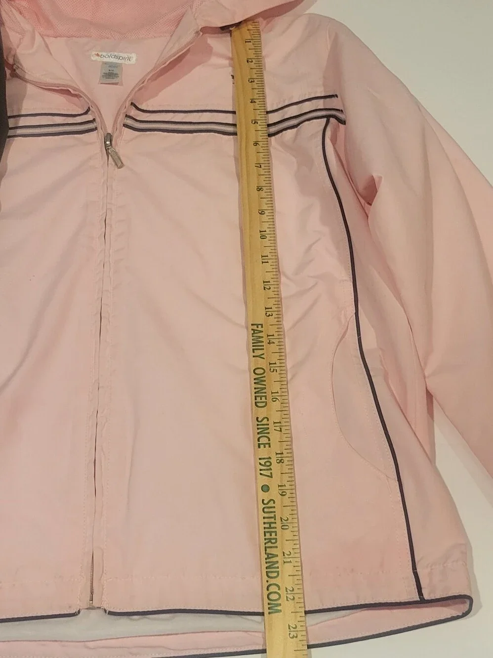 Size Sm NWOT Spirit Light Pink Hooded Jacket with Navy Trim And Matching Pants - Picture 5 of 11